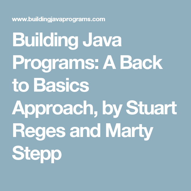 Building java programs stuart reges pdf